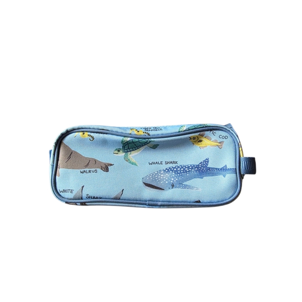 pottery barn kids ocean shark turtle walrus pencil case bag case